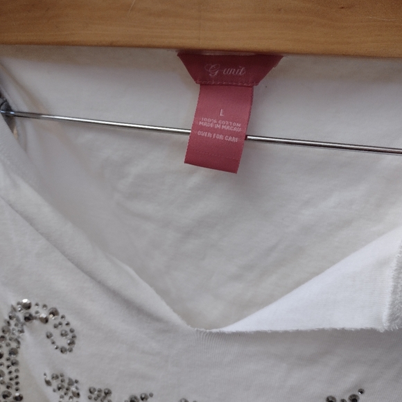 G-unit hip hop white blinged out tee L - Picture 3 of 3